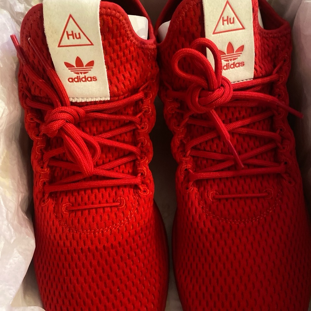 Adidas Red Sneakers with Breathable Knit and Sporty Design